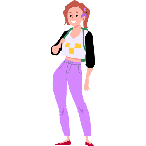 Junge Frau mit Rucksack